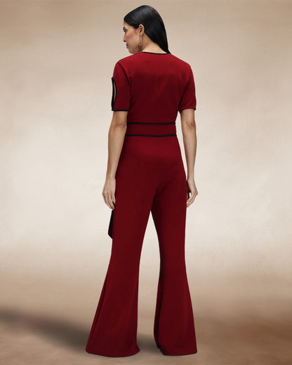 Contrast Piping Detail Jumpsuit