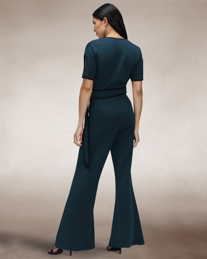 Contrast Piping Detail Jumpsuit