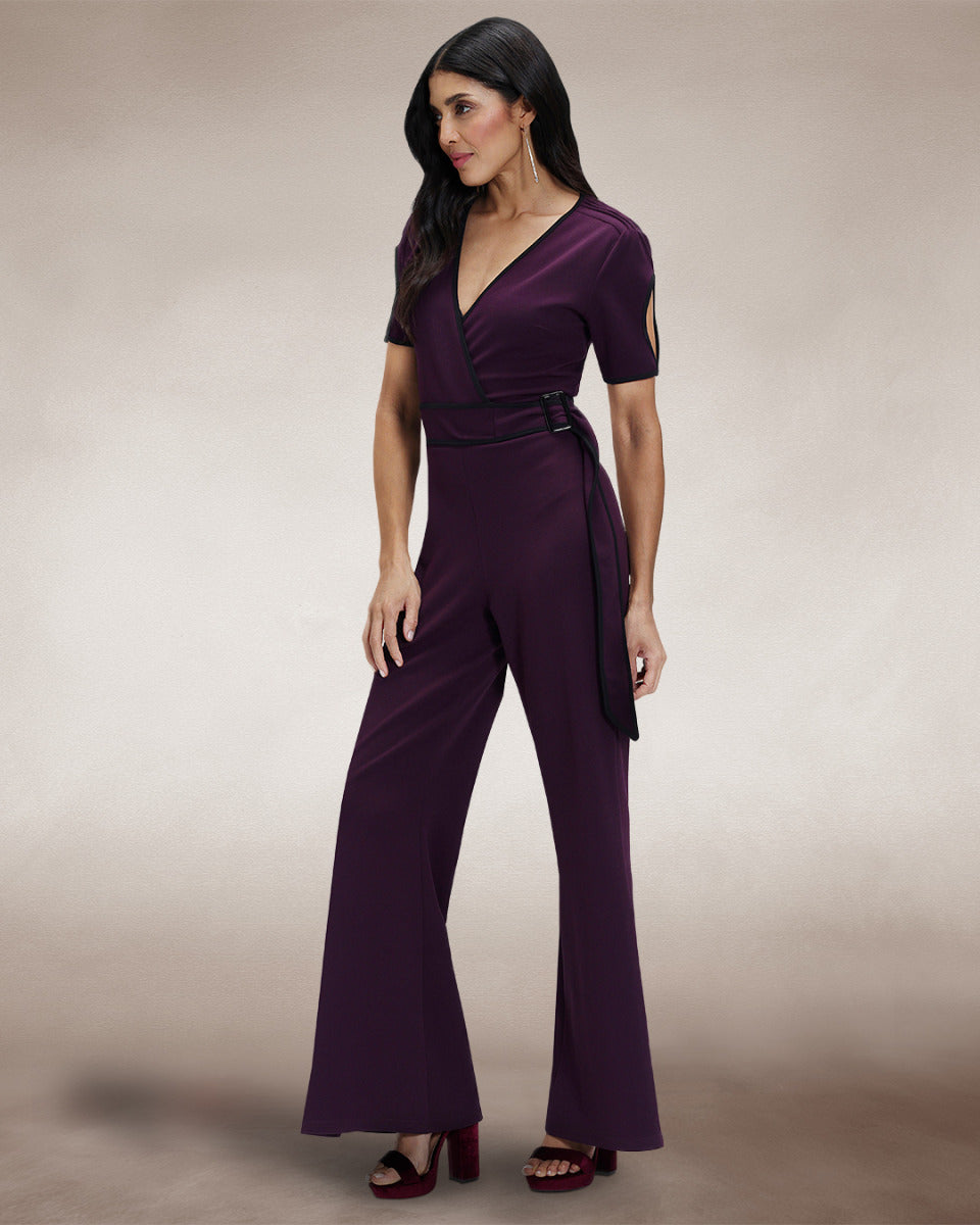 Contrast Piping Detail Jumpsuit