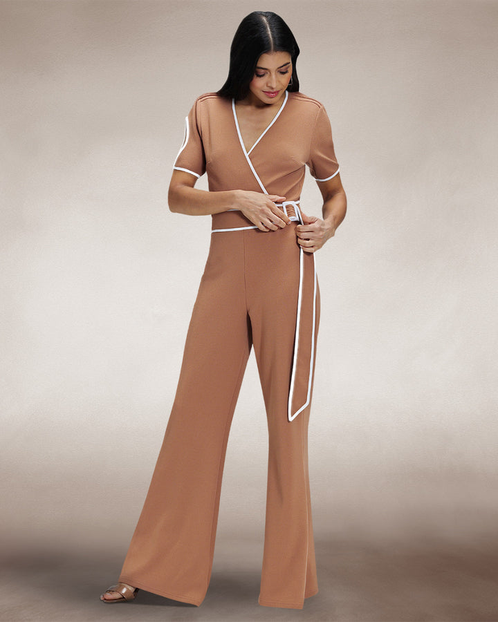 Contrast Piping Detail Jumpsuit