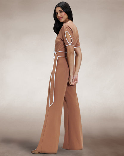 Contrast Piping Detail Jumpsuit