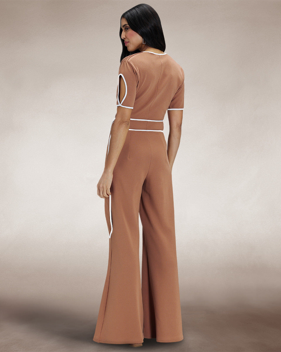 Contrast Piping Detail Jumpsuit