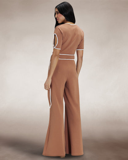 Contrast Piping Detail Jumpsuit