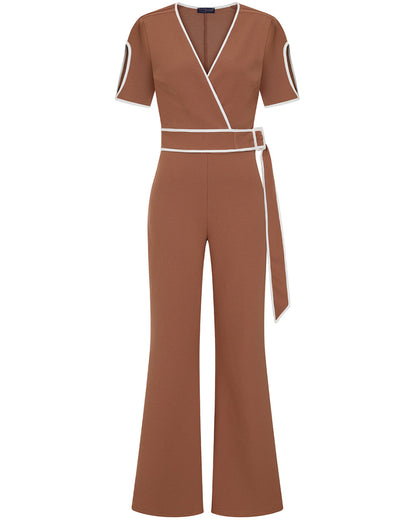 Contrast Piping Detail Jumpsuit