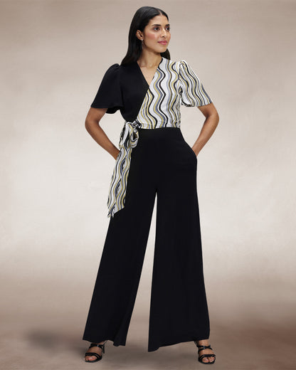 Overwrap Print Jumpsuit