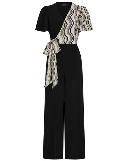 Overwrap Print Jumpsuit