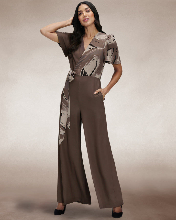 Overwrap Print Jumpsuit