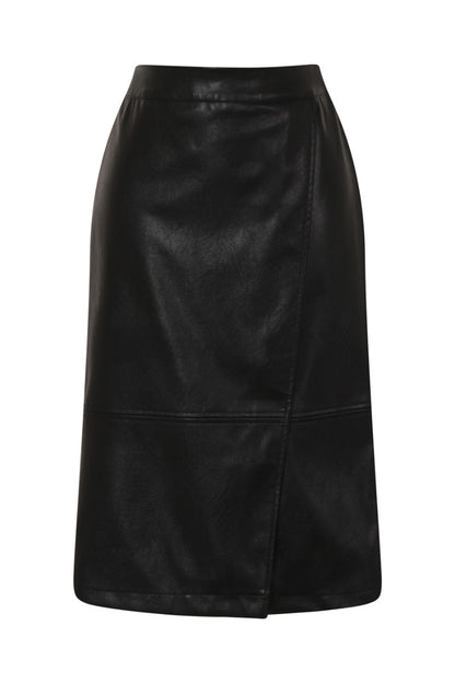 Leather Look Wrap Skirt