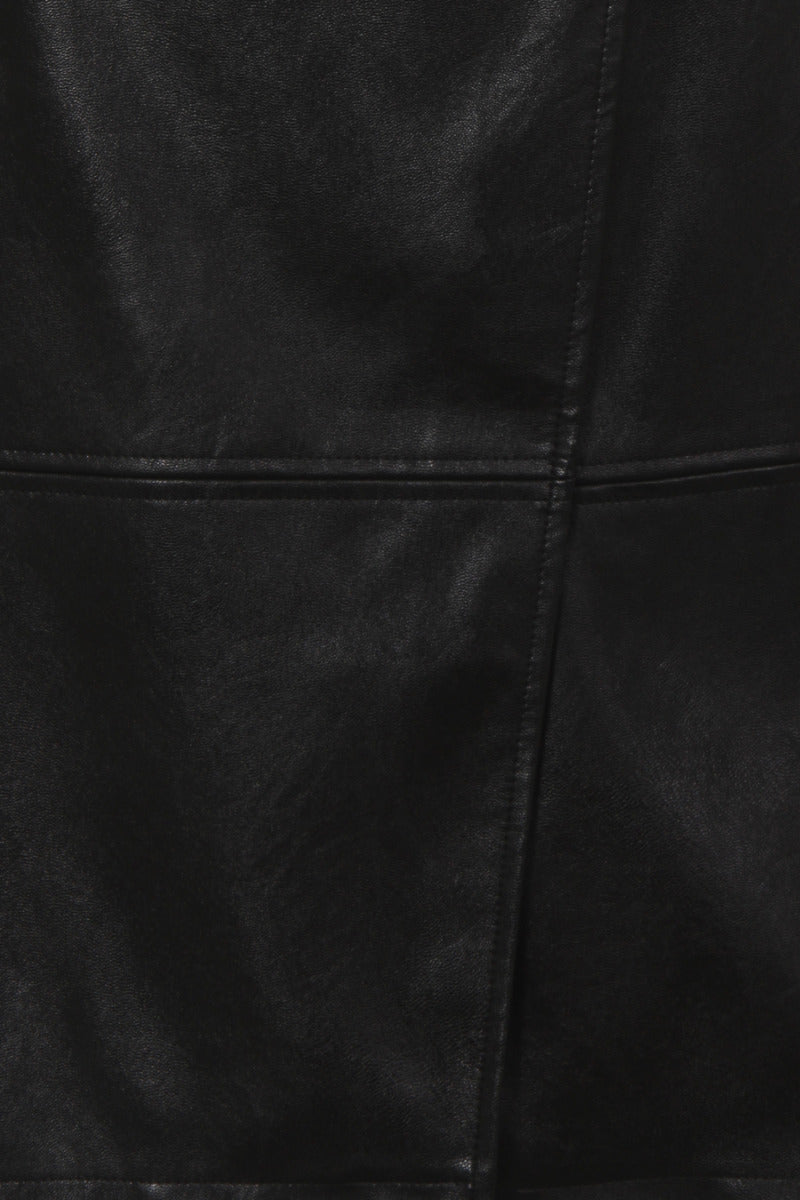 Leather Look Wrap Skirt
