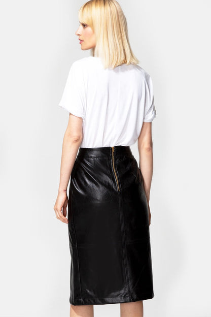 Leather Look Wrap Skirt