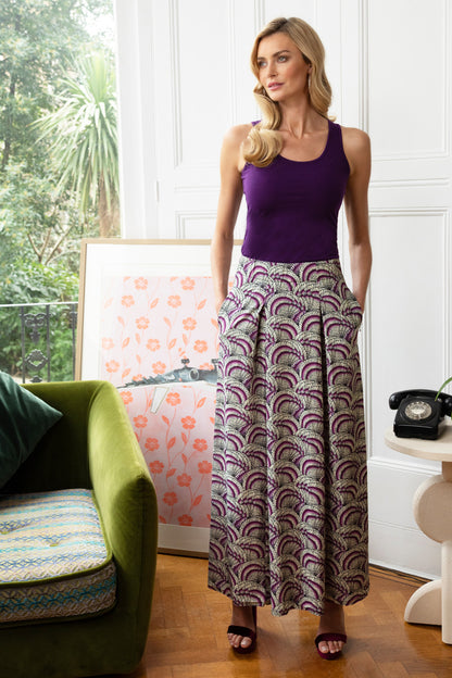 Box Pleat Maxi Skirt