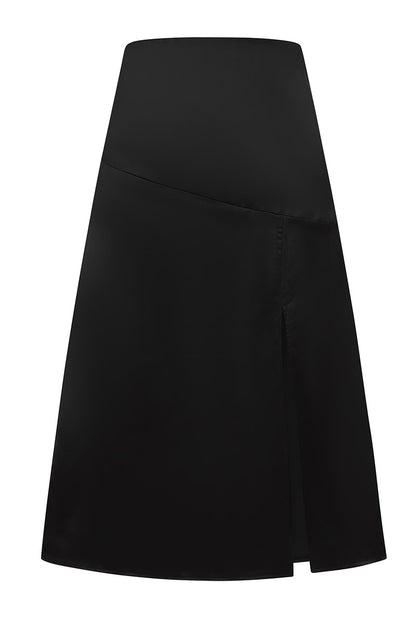 Satin Midi Skirt with Side Split