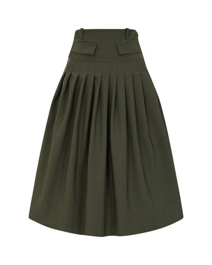 Pleated Utility Style Skirt