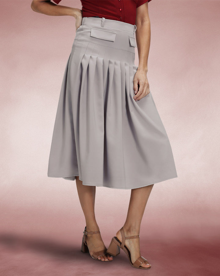 Pleated Utility Style Skirt