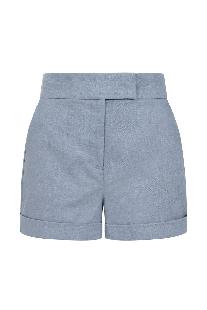 Linen Tailored Shorts with Pocket