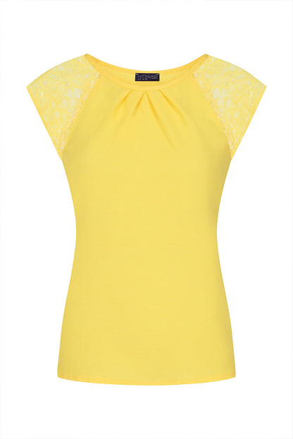 Lace Sleeved Crepe Top