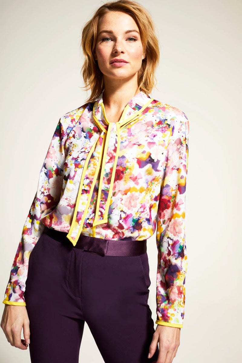 Tie Neck Crepe Blouse