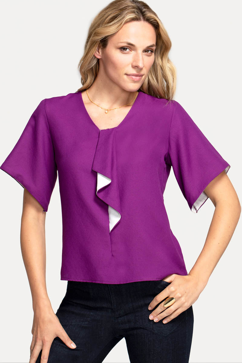 River-Tie Bat-Sleeved Top