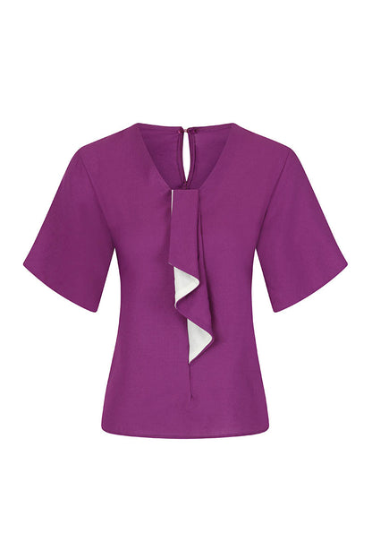 River-Tie Bat-Sleeved Top