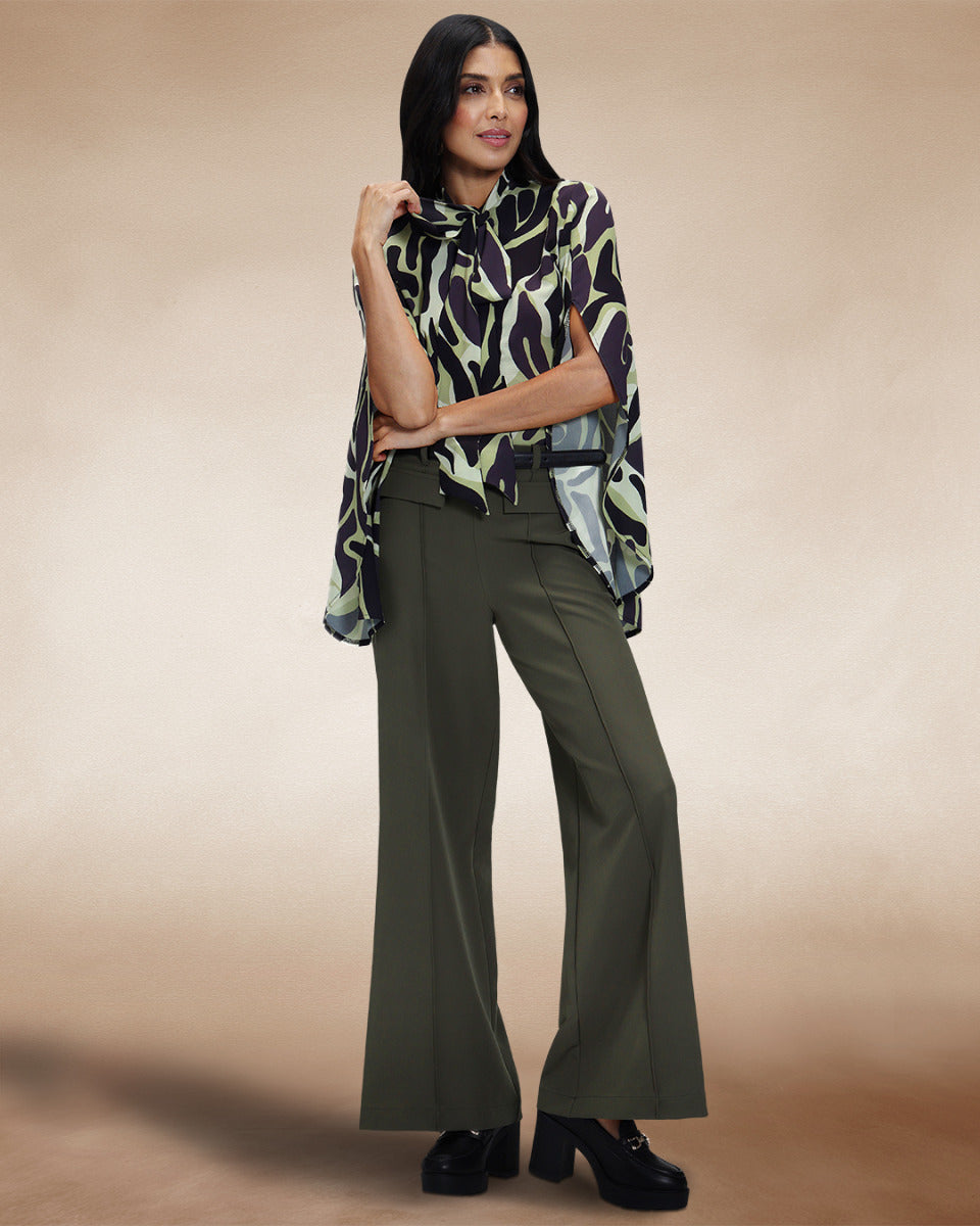 Utility Style Wide Leg Trousers