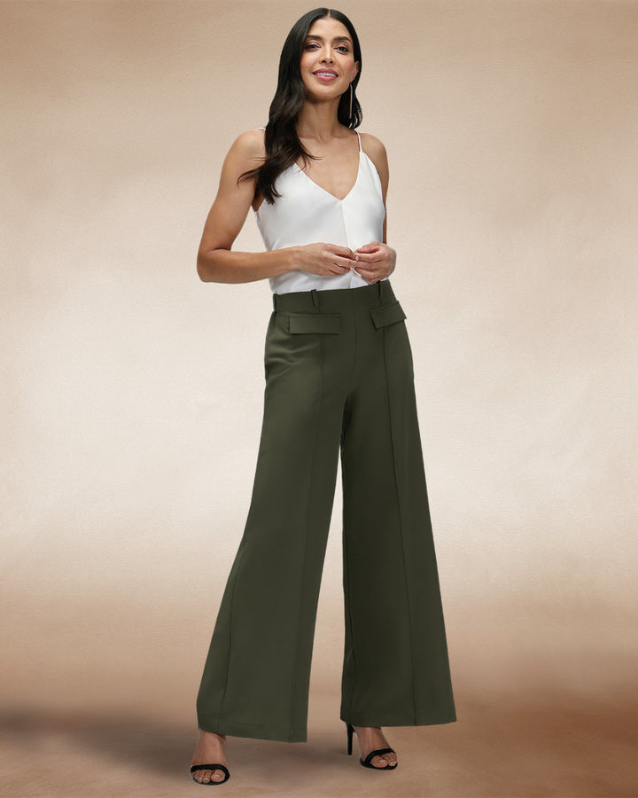 Utility Style Wide Leg Trousers