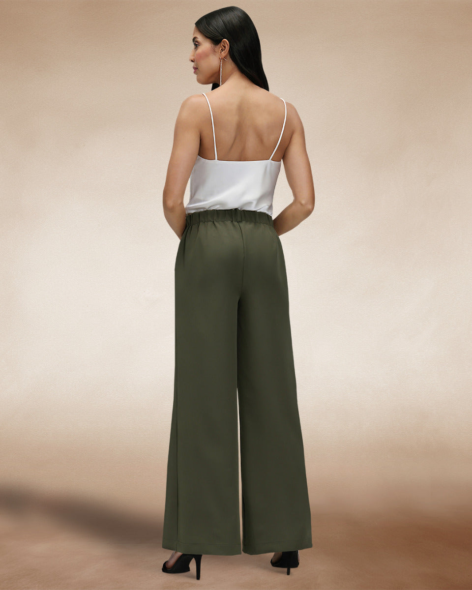 Utility Style Wide Leg Trousers