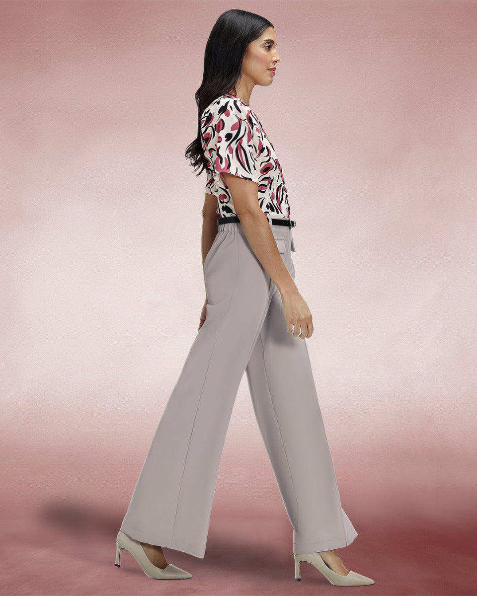 Utility Style Wide Leg Trousers