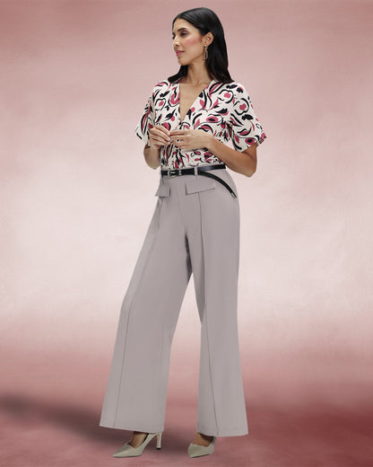 Utility Style Wide Leg Trousers