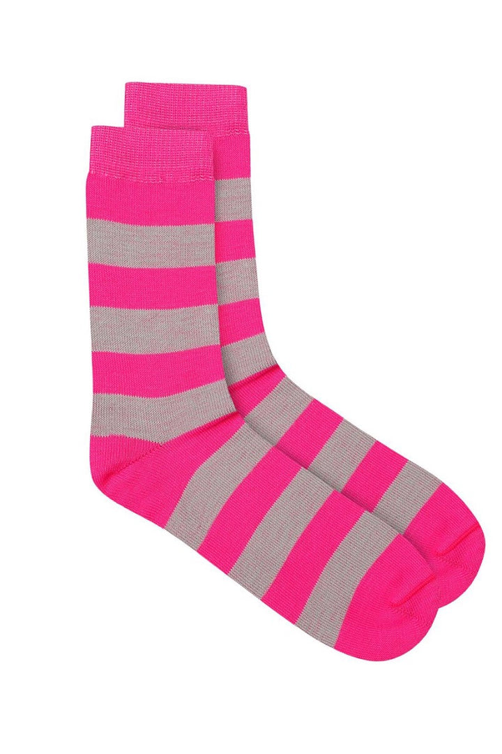 Clever Toes in Pink/Grey Stripes